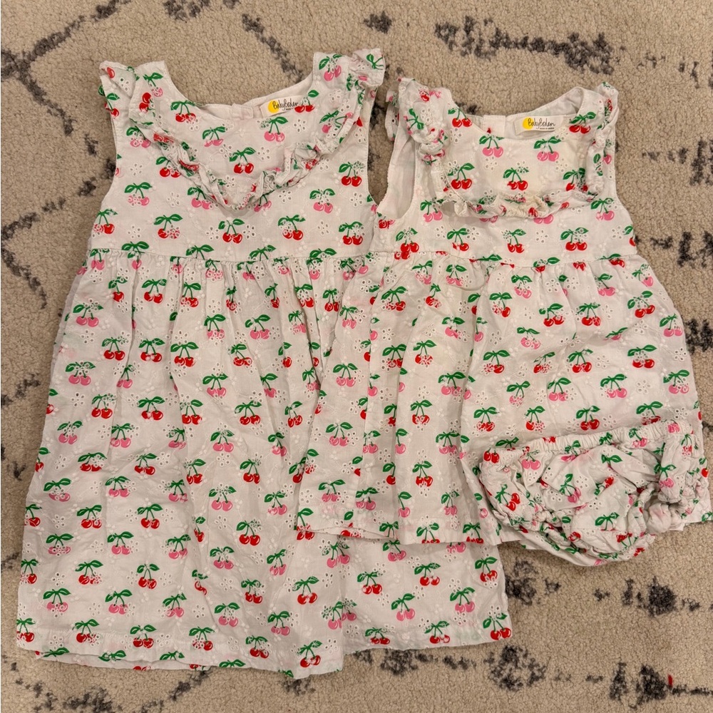 Baby Boden White and Red Cherry Outfits (matching)